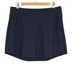 LOLE Women's Navy Athletic Skort Skirt A-Line Built-In Liner Pockets Stretch L
